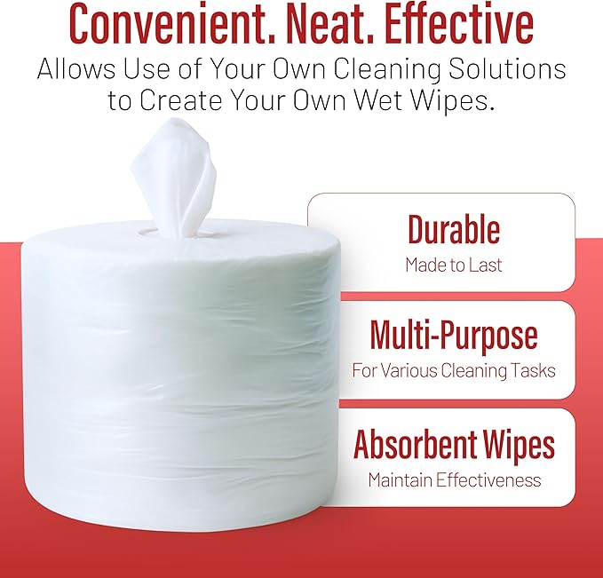 WIPESPLUS Replacement Standard Multi-Task Wipes, Dry Wipes for Home and Business, 600 Count (6 Packs of 100)