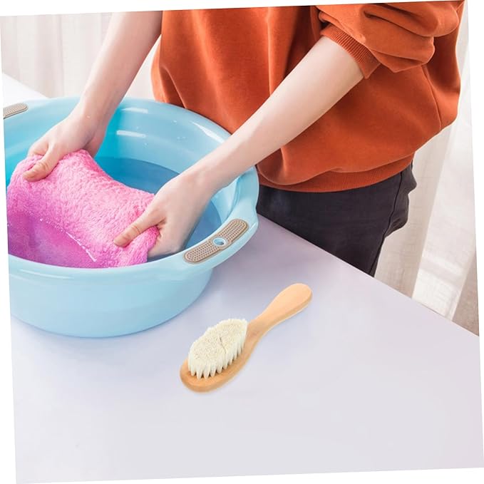 Soft Stain Brush for Delicate Fabrics Natural Goat Hair Cleaning Brush for Removal of Stubborn Stains Clothes Knits Cotton and Linen Reusable and Gentle Scrub