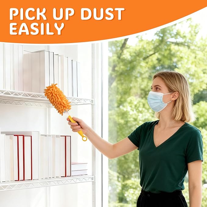 Reusable Duster Refill Compatible with Swiffer Hand Duster, 360 Duster Refills Only, Washable Pet Heavy Duty Dusters Refills for Swiffer Duster Extended Handle, 6 Pack (Handle is Not Included)