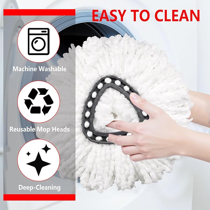 10 Pack Mop Replacement Heads Compatible with O Cedar Triangle Swivel Mops, Spin Mop Microfiber Refills, Deep Cleaning Easy to Replace