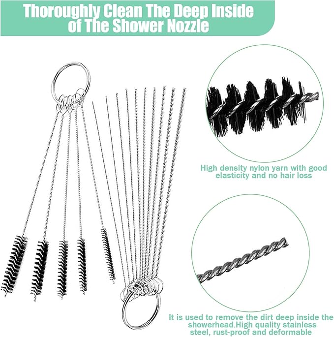 CrenCe 56Pcs Multisize Showerhead Cleaning Tool, Shower Head Cleaner Brush Picks Unclogging Tiny Nozzle Little Gaps, for Household Bathroom Colorful.