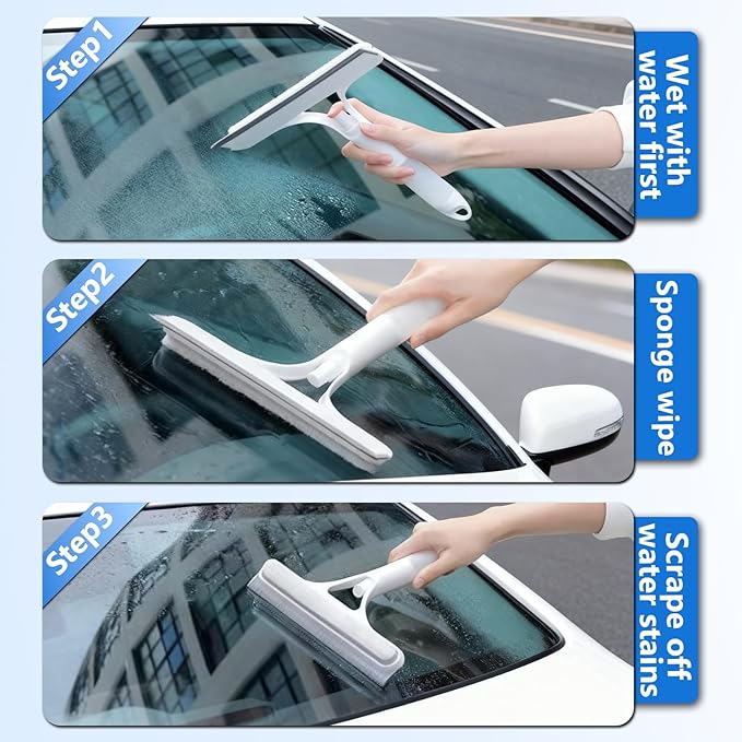 3 in1 Window Cleaner Squeegee，Window Squeegee with Spray Bottle，Best Window Spray Squeegee for Car,Kitchen,Home Windows