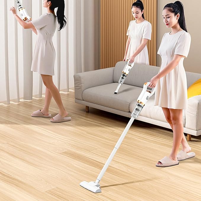 WGFOIP Powerful Cordless Vacuum Cleaner, Quiet Rechargeable Stick Vacuum Electirc Broom Dust Catcher for Pet Hair, Carpet