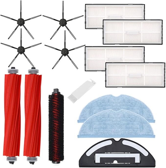 Accessories Kit Compatible for Roborock S7/Pro/MaxV//MaxV Plus/Maxv Ultra G10 G10S G10SPRO Robot Vacuum Cleaner Replacement Parts, Main Side Brush Self-Cleaning Rolling Brush Filter Dust Bag Mop Pad