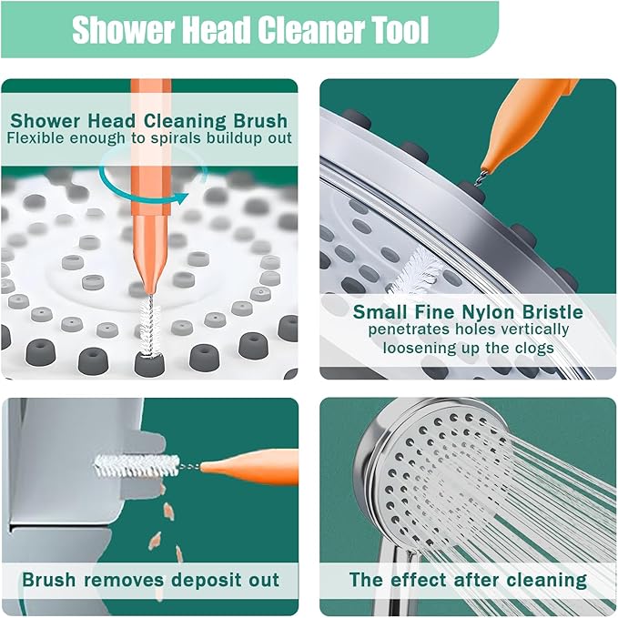 CrenCe 56Pcs Multisize Showerhead Cleaning Tool, Shower Head Cleaner Brush Picks Unclogging Tiny Nozzle Little Gaps, for Household Bathroom Colorful.