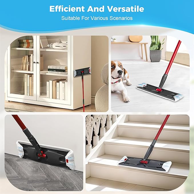 6 Pack Mop Replacement Pads for O-Cedar H2prO Flat Mop, Washable & Reusable Microfiber Mop Refills for O-Cedar Flat Mop System for Indoor and Outdoor Flooring, Bedrooms, Kitchens, Living Rooms