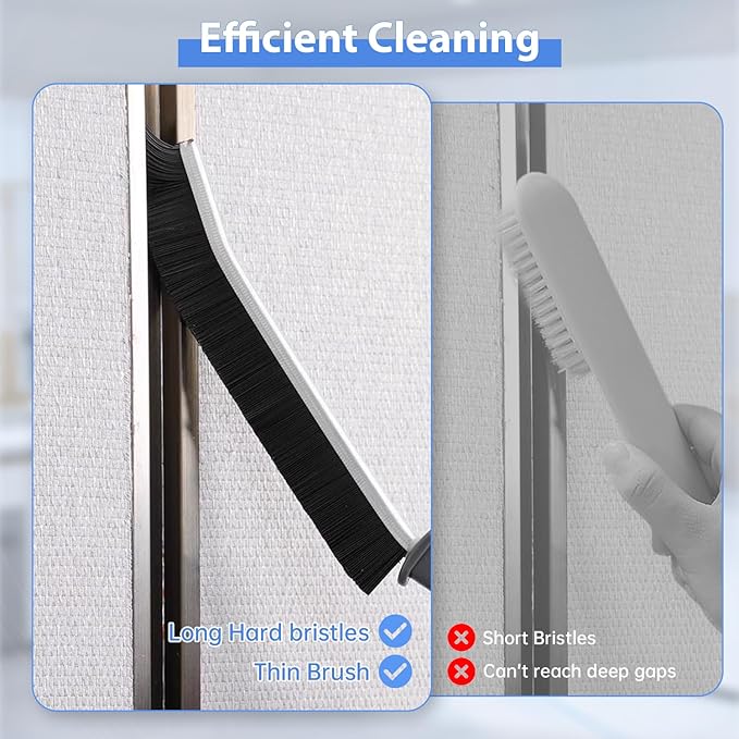 PUFTEM Crevice Cleaning Brush, Hard Bristle Multifunctional Cleaning Brush Tool, Gap Scrub Brush, Cleaning Tools for Narrow Gaps, Grout, Tile Seams, Window Tracks, Car Vents, 3PCS (3)