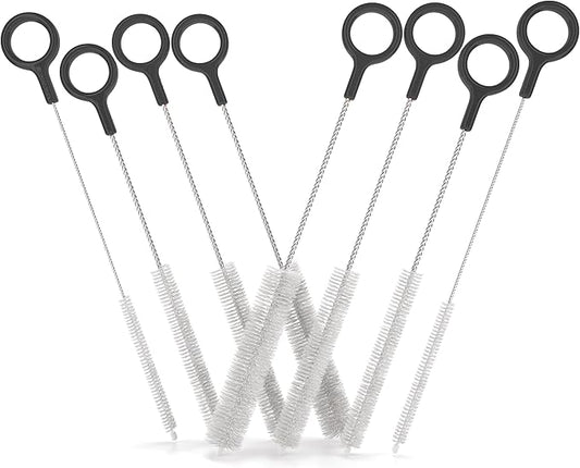 Buenalife Heavy Duty Cleaning Brushes Set of 8 - Extra Long Straw Cleaners for Metal and Plastic Reusable Drinking Straws, to Clean Small Spaces, Sippy Cups, Water Bottles - Sturdy Hard Brush Bristles