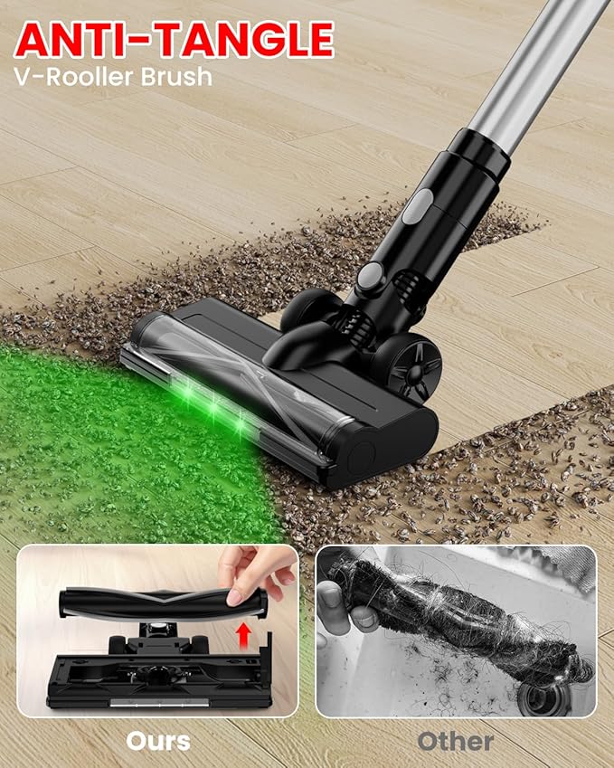 ZEXAPE Cordless Vacuum Cleaner for Milwaukee M18 Battery, 7-in-1 Lightweight Stick Vacuum with HEPA Filter, 35KPA Suction, 350W Brushless Motor, 3 Modes for Floor, Carpet, Car(Battery Not Included)
