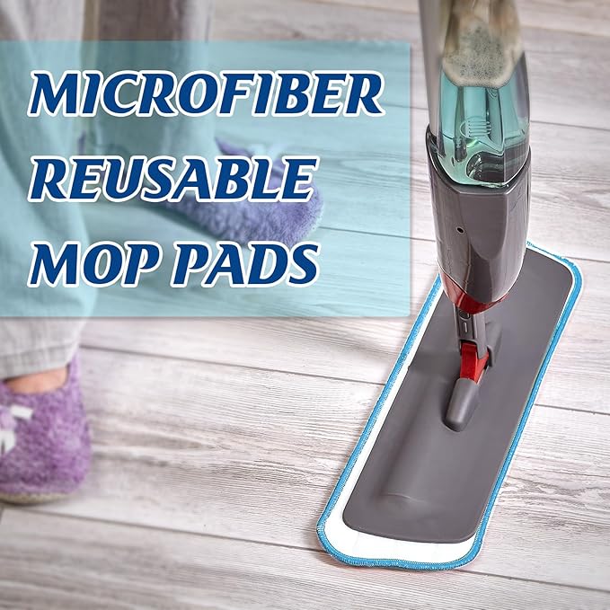 Gandeer 80 Pack Microfiber Mop Pads Machine Washable Cleaning Flat Mop Head Replacement Reusable Household Pads for Hardwood and Hard Surface Floor Cleaning and Scrubbing