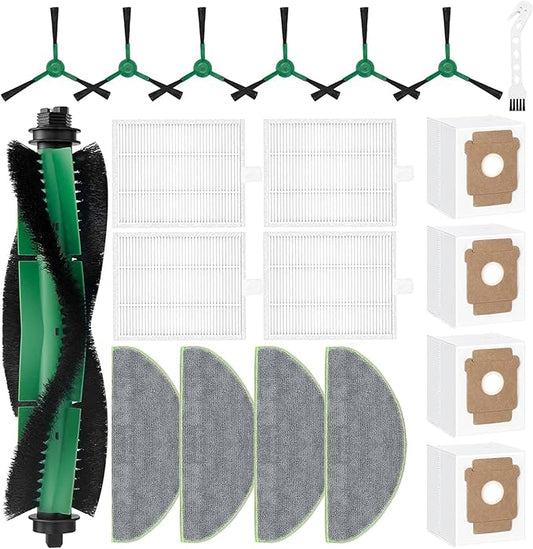 20 Pcs Replacement Parts for iRobot Roomba 104/105 Vac/ 105 Combo/ Q052 Robot Vacuum, Q0520 105 Accessories Include 1 Main Brushes, 4 Filters, 4 Dust Bags, 6 Side Brushes, 4 Mop Pads