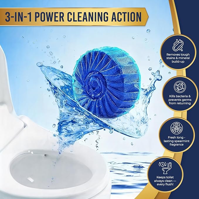 Once Every Month Premium Toilet Tank Tablets, 3+ Year Supply, 50 Count, Spearmint Scent