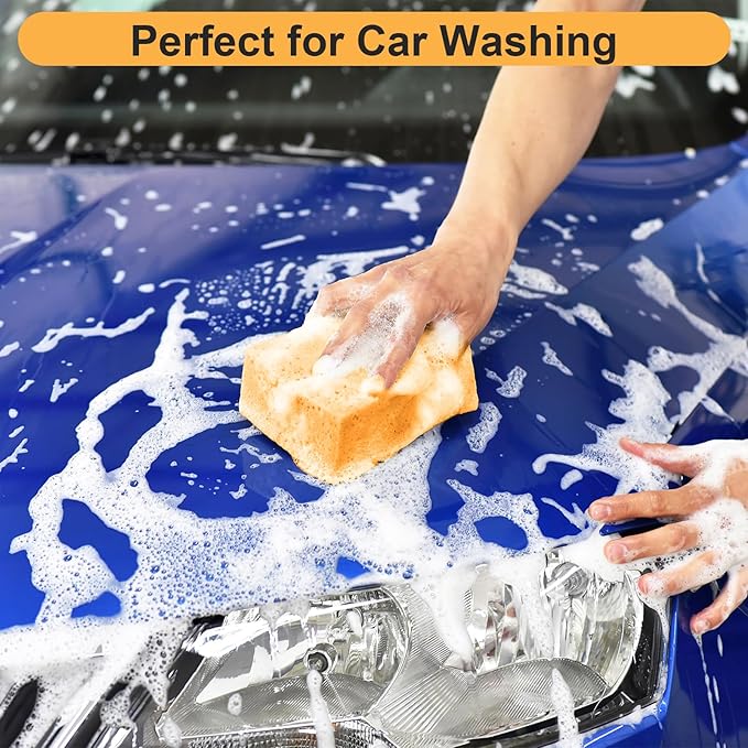 10 Pcs Large Sponge Bulk, 7.1 x 4.7 x 2 Inch Large Cellulose Sponges, Super Absorbent and Non-Scratch, Handy Sponges Cleaning for Kitchen, Bathroom, Countertops, Car Wash