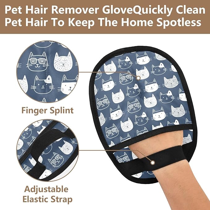 CHPGPUG Cat Pet Hair Removal Glove for Cats & Dogs Reusable Pet Hair Removal Glove pet Hair Electrostatic Gloves