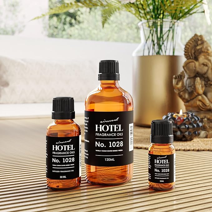 AirScent Hotel Diffuser Oil No. 1028 Inspired by The Seamless Hotel Scent - Premium Fragrance Oil for Ultrasonic and Waterless Diffusers and Crafting - 10 mL, .34 fl oz Glass Bottle with Dropper