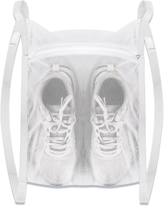 Laundry Bags,Sneaker Wash & Dry Net Bag for Dryer Sneaker Laundry Bags Large HoneyComber Mesh Bags with Zipper and Strap for Shoes Sneaker Washing Mesh Net for Most Dryers Door 15.7" Large