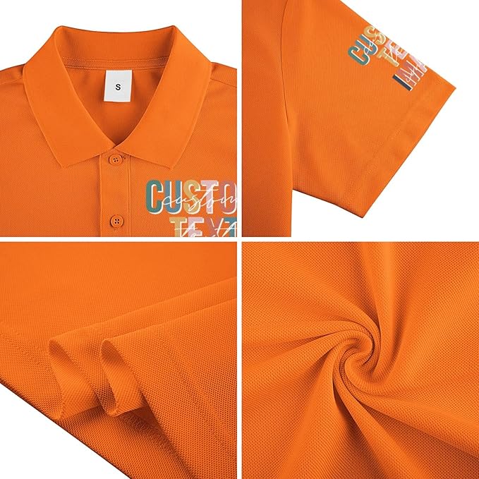 Personalised Polo Shirt Custom Work Shirts for Men Women Printed Text or Logo Working Top, Casual Wear, and Sports Teams