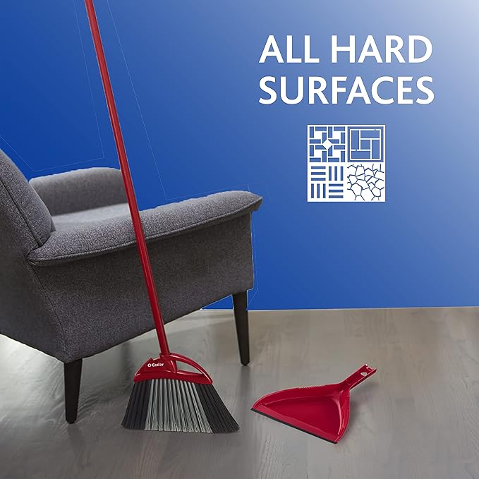 O-Cedar PowerCorner Angle Broom with Dustpan