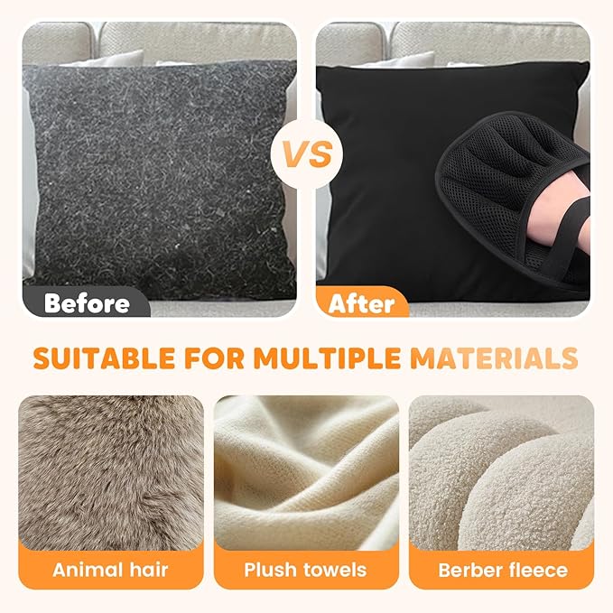 Fauppt Pet Hair Removal Glove for Dogs Cats,Upgrade Electrostatic Pet Hair Remover Removal Gloves for Couch Clothes Carpet