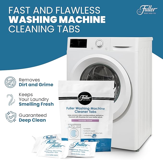 Fuller Washing Machine Cleaner Tablets – Washer Cleaner for Front Load, Top Load - Removes Odor, Dirt, Grime, Lavender Scent, Septic Safe (Pack of 1)