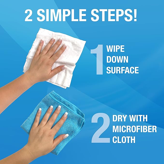 MiracleWipes for Wood Surfaces, Remove Dirt and Grime Buildup, Clean, Protect, and Polish Cabinets, Furniture, and Wood Floors, Great for Kitchen and Bathroom Cleaning Support - 60 Count (Pack of 2)
