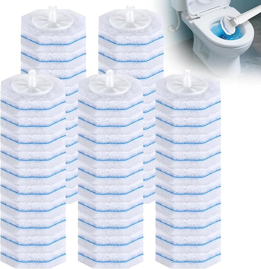 Ganliving 50 Count Toilet Brush Refills,Toilet Refill Pads,Disposable Toilet Brush Heads Compatible with Most Toilet Wand Refills for Home and Bathroom Cleaning