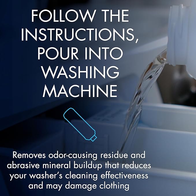 Glisten Washer Magic Washing Machine Cleaner and Deodorizer, 12 Fl. Oz. Bottle, 12fl