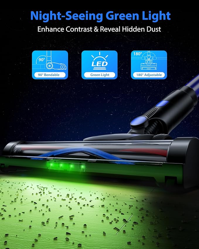 XenonLab Cordless Vacuum Cleaner, 45KPA Stick Vacuum Cleaners for Home, 6-in-1 Rechargeable Lightweight Vacuum, Up to 35Mins Runtime, with Powerful Suction for Carpets, Pet Hair, Hardwood Floors