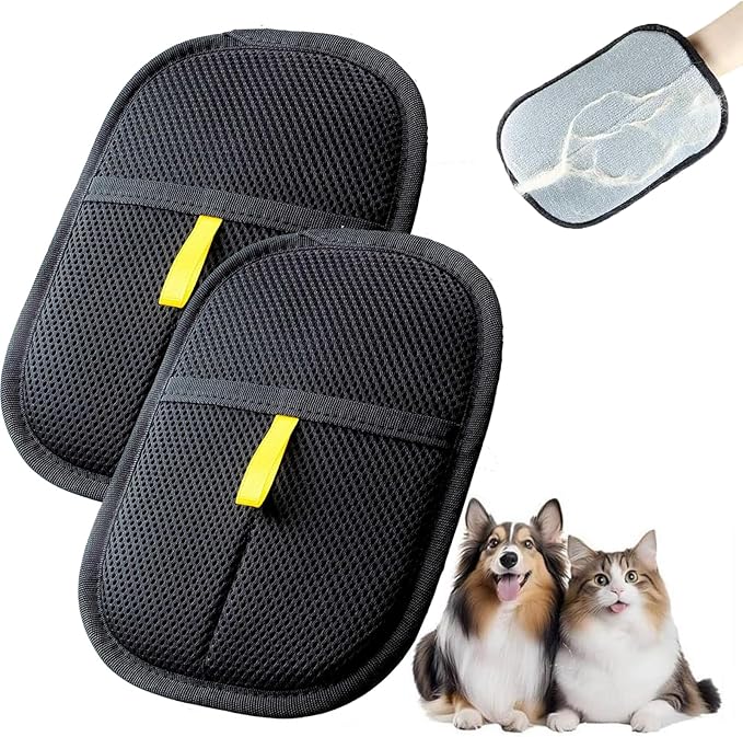 Bopanol Pet Hair Removal Glove, Pet Hair Remover Gloves for Cats & Dogs, Dogs, Electrostatic Pet Hair Removal Gloves Brush for Pets Hair, Suitable for All Pets (2pcs)