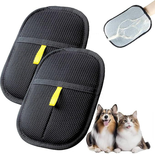 Bopanol Pet Hair Removal Glove, Pet Hair Remover Gloves for Cats & Dogs, Dogs, Electrostatic Pet Hair Removal Gloves Brush for Pets Hair, Suitable for All Pets (2pcs)