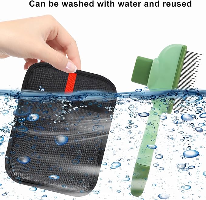 QTOETUII Pet Hair Removal Glove, Magic Brush Pet Hair, Cat Comb, Washable Reusable Dogs Cats Hair Gloves for Furniture, Bed, Sheets, Couch, Clothes, Carpet, Car Seat, Pet Grooming, Curtain (1PCS)