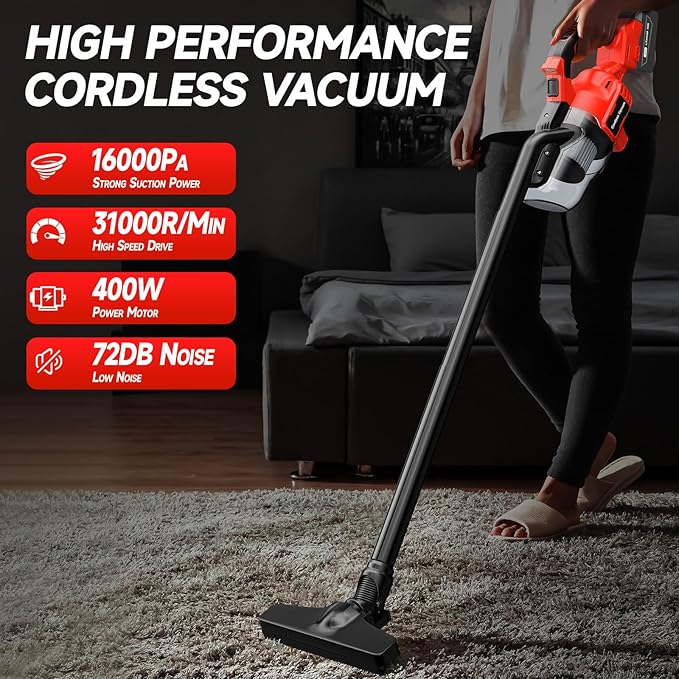 CAMXTOOL Cordless Vacuum for Milwaukee M18 Battery, Handheld Vacuum Cleaner for Home Pet Hair Car, 5-in-1 Portable Shop Vac with 2 Washable HEPA Filter, 4 Multi Nozzle (Battery Not Included)