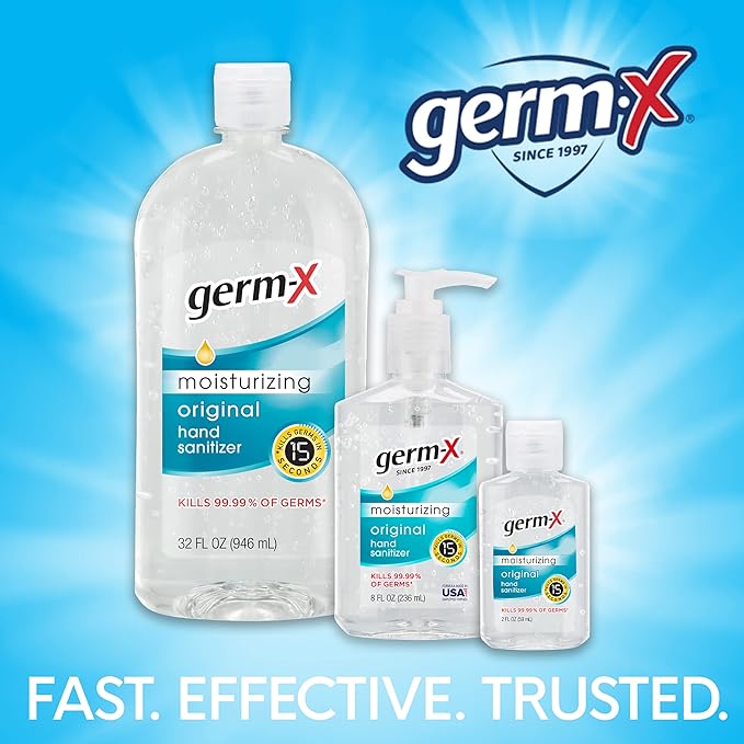 Germ-X Original Hand Sanitizer Spray, 5.5 Oz (Pack of 6), Less Drying & Moisturizing, No Rinse Formula, Fresh Scent, Formulated without Parabens