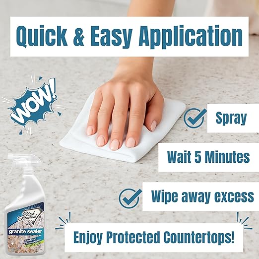 Black Diamond Stoneworks Granite Sealer: Seals and Protects. Marble Sealer Protector. Granite, Marble, and Travertine Countertop Sealer for All Stone Countertops. Enhance Your Stone’s Natural Beauty.