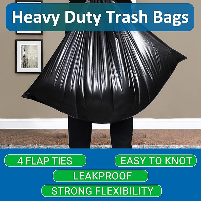 23 Gallon Heavy Duty Slim Jim Trash Bags (120 Count) 1.2 MIL THICK with Twist Ties Compatible with Rubbermaid Brute & Winco 23 Gallon Slim Jim Trash Bags Sturdy & Tear-Resistant HEAVY DUTY