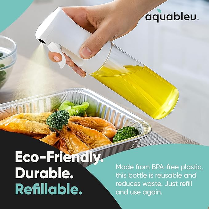 Aquableu Spray Bottle for Hair – Continuous Mist Spray Bottle for Hair Care, Styling, Cleaning, Plants, Pets & Essential Oils (Pack of 2 - Clear, 6.76oz/200ml)