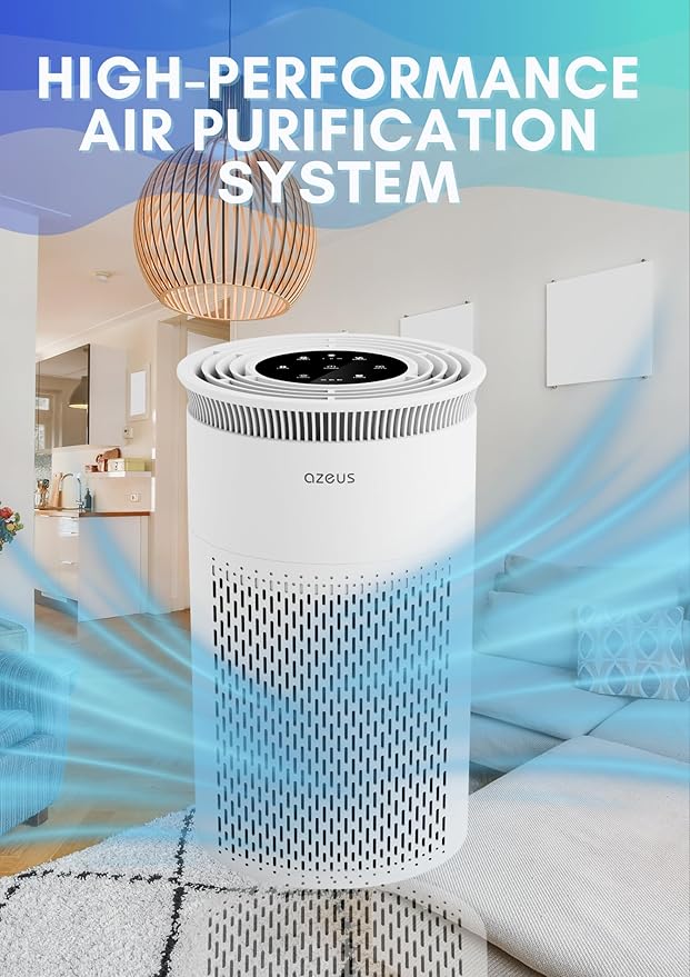 True HEPA Air Purifier (C8) 3-Stage Filtration System, 360° Air Intake, Ultra-Quiet, Ideal for Large Rooms, and Ozone Free (Medium)