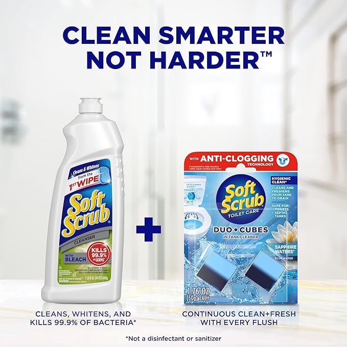 Soft Scrub DuoCubes In-Tank Toilet Cleaner, 2ct, Sapphire Waters (7 Pack)