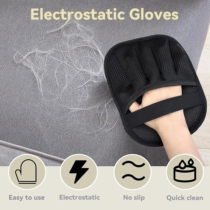 KENDINIX Valentines Day Gifts Pet Hair Removal Glove,Pet Hair Remover for Cat & Dog,New Upgraded Electrostatic Gloves Pet Hair,Reusable Electro Static Pet Hair Remover Electrostatic Gloves