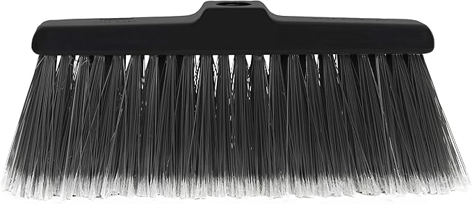 Fuller Brush Black Kitchen Broom – Heavy Duty Floor Sweeper with Fine Bristles & Adjustable Steel Handle - Dust Sweeping for Home or Office Wood, Laminate, Linoleum and Tile Floors (Head for Broom)