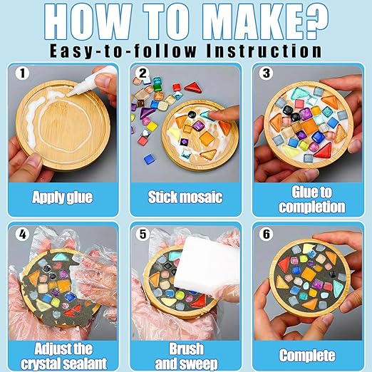 OOTDART Mosaic Crystal Grout, Mosaics Tile Tools, Mosaic Tile Accessories – Essential for Handmade Grouting and Perfect for DIY Craft Projects (Black, 8.8oz)