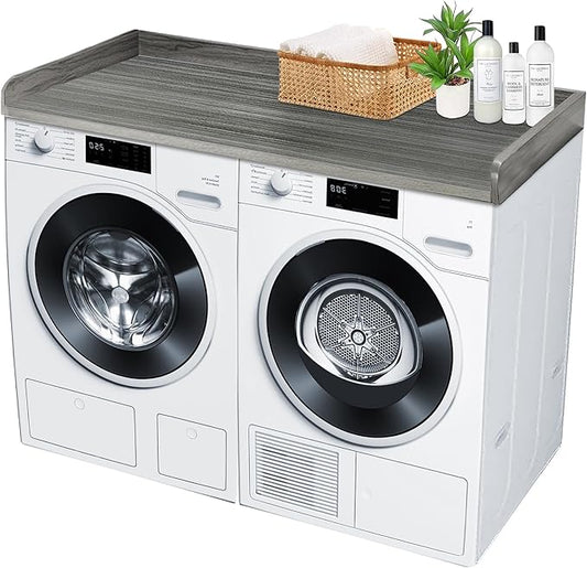 Royxen Laundry Countertop Solid Wood, Countertop for All Front-loaded Washing Machine and Dryer, Extra Room for Laundry Room, Eucalyptus