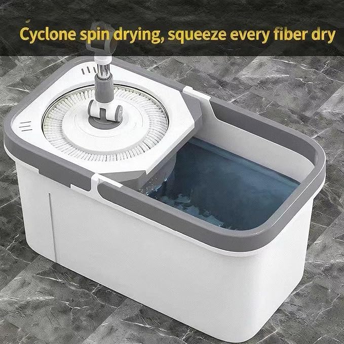 ZMYOOHML Spin mop and Bucket Set with Dual Drive Labor-Saving Design for Truly Hands-Free Washing and Easy Drying