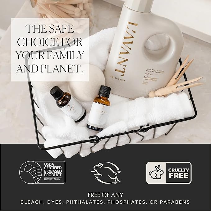 L’Avant Collective | Essential Oils for Laundry - Dryer Balls Scents – Scented Fragrance Essential Oil Drops | Fresh Linen Laundry Oil - Lavender Geranium Essential Oil Blend w/Ylang Ylang & Bamboo