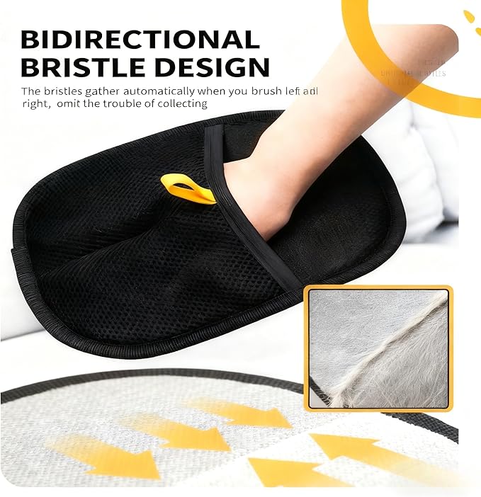 Pet Hair Remover Glove for Dogs & Cats, Reusable Washable Static-Cling Fur Removal Glove for Couch, Clothes, Bedding, Carpet & Car Seat
