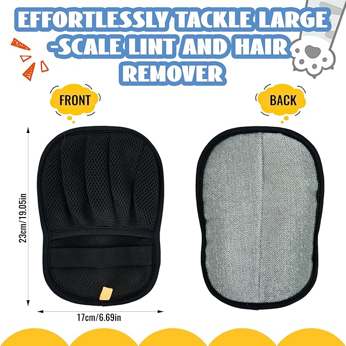 Quppa 1 PCS Pet Hair Removal Glove for Dogs and Cats Reusable Newly Upgraded Five-Finger Electrostatic Pet Cat Dog Hair Remover Non-Slip Dog Hair Remover Tool for Couch, Clothing, Car Seat,Carpet
