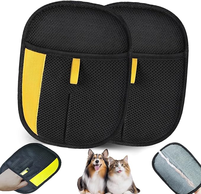 Mejreiik Pet Hair Removal Glove,Magic Brush Pet Hair,electrostatic pet Hair Remover Glove,Laundry/Couch/Carpet/Car Seat for 2025 New Reusable Magic Brush Cat & Dog Remover Tool(2 Pcs)