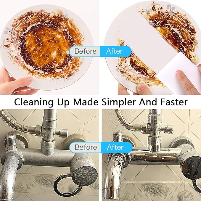 Magic Sponge Eraser, 100 Pack Melamine Foam Bulk Sponge Sheets - Bathroom, Oven, Shower, Glass, Dishes, Stove Top, Kitchen Sinks, Bathtub, Wall Tile, Baseboard Cleaner - White, Not Easily Rip