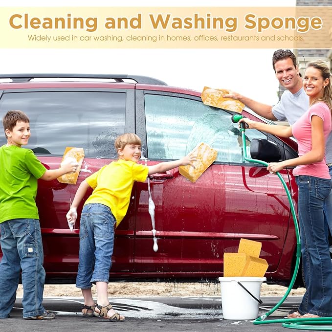 Mimorou 6 Pcs Large Sponge Bulk 7.9 x 3.9 x 2.4 Inch Grouting Car Washing Sponge for Thick Cleaning and Dish Washing
