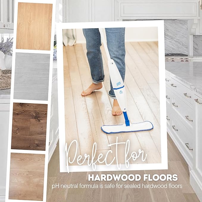 Quick Shine Hardwood Floor Cleaner 27oz| Use in Spray & Vac Mops| Removes Dirt & Scuff Marks| Ready-to-Use, Streak Free, No Rinse| Safer Choice Cleaner| Perfect for Gentle and Effective Cleaning
